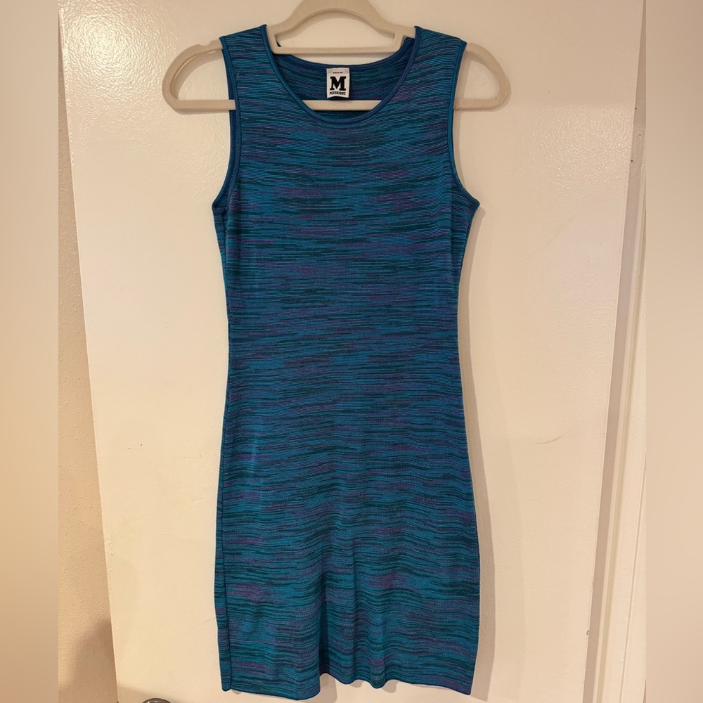 Missoni Teal and Purple Sleeveless Midi Dress